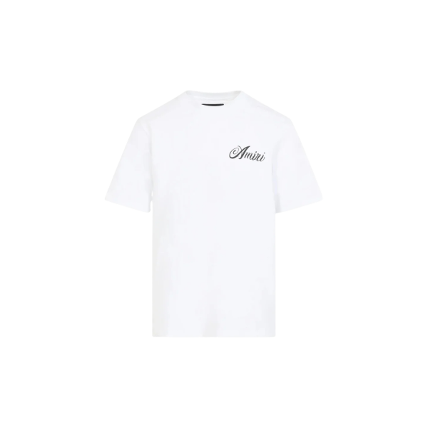 T-shirt AMIRI col rond coton blanc imprimé Montagne dos