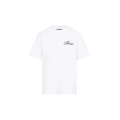 T-shirt col rond coton blanc imprimé Montagne dos