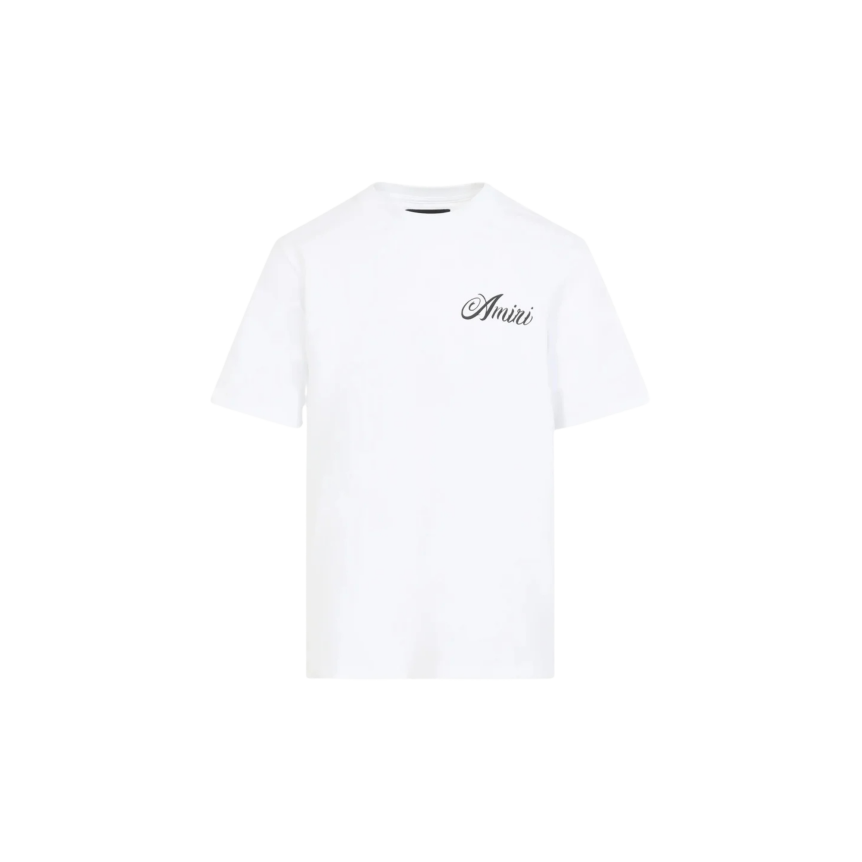 T-shirt AMIRI col rond coton blanc imprimé Montagne dos