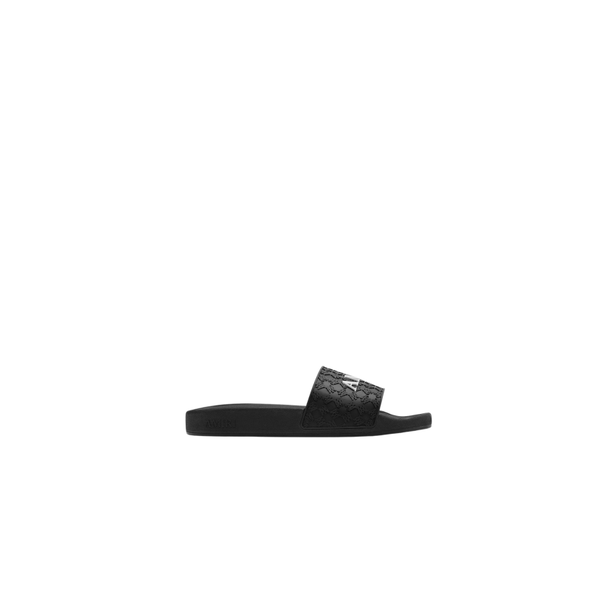Sandale claquette de piscine noir monogramme AMIRI
