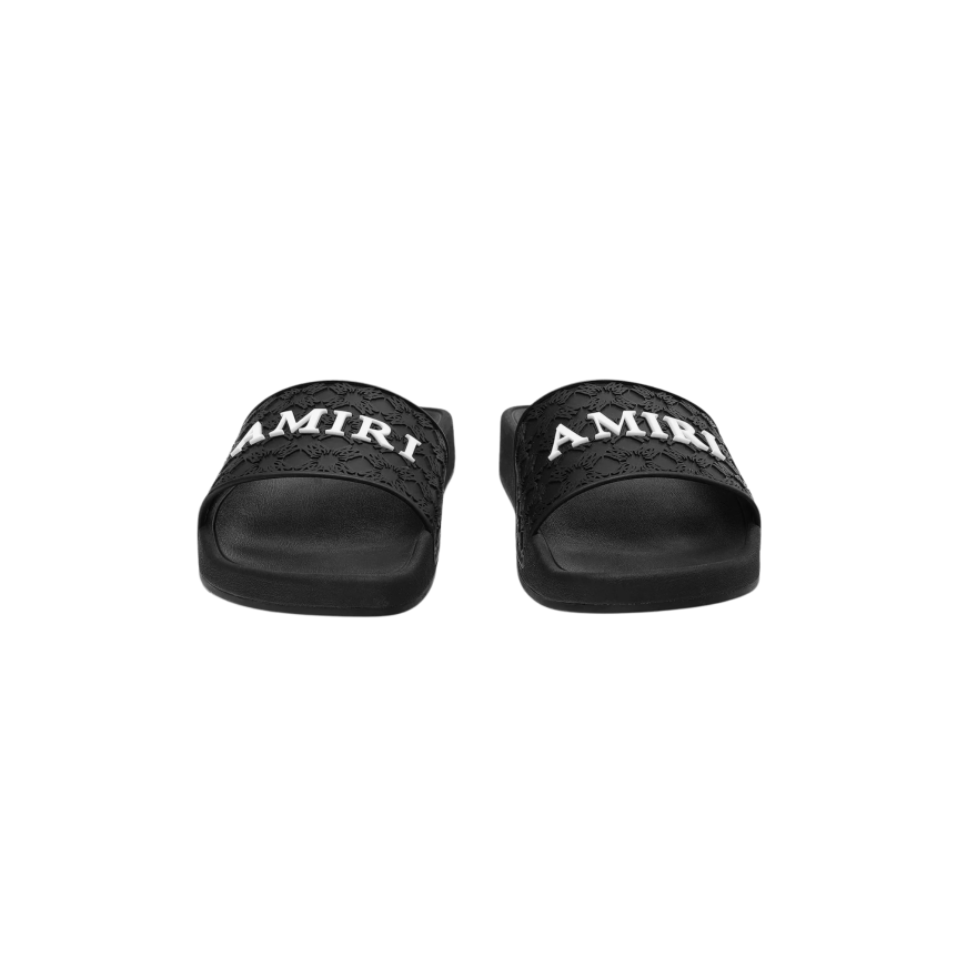 Sandale claquette de piscine noir monogramme AMIRI