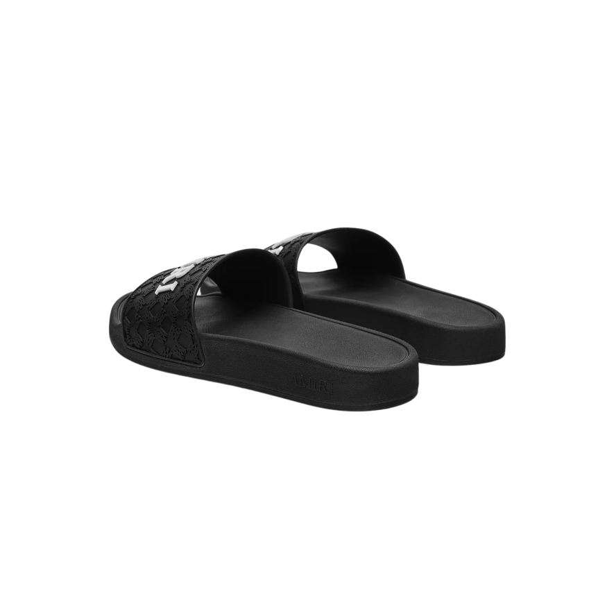 Sandale claquette de piscine noir monogramme AMIRI