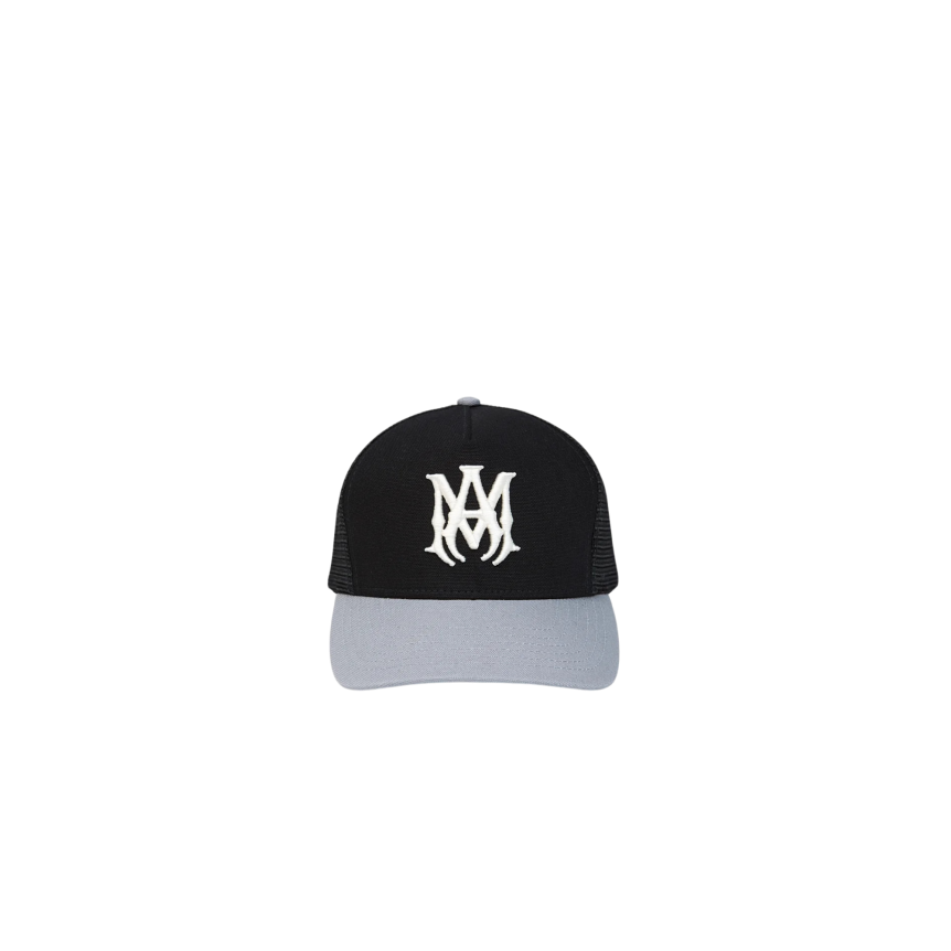 Casquette AMIRI coton noir filet broderie logo MA blanc