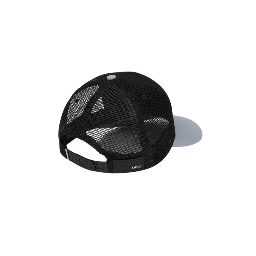 Casquette AMIRI coton noir filet broderie logo MA blanc