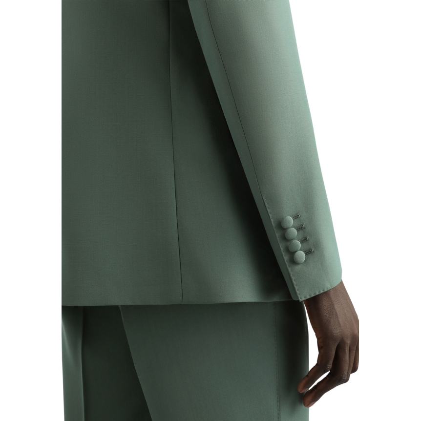 Veste Costume DOLCE & GABBANA popeline de laine vierge vert à simple boutonnage