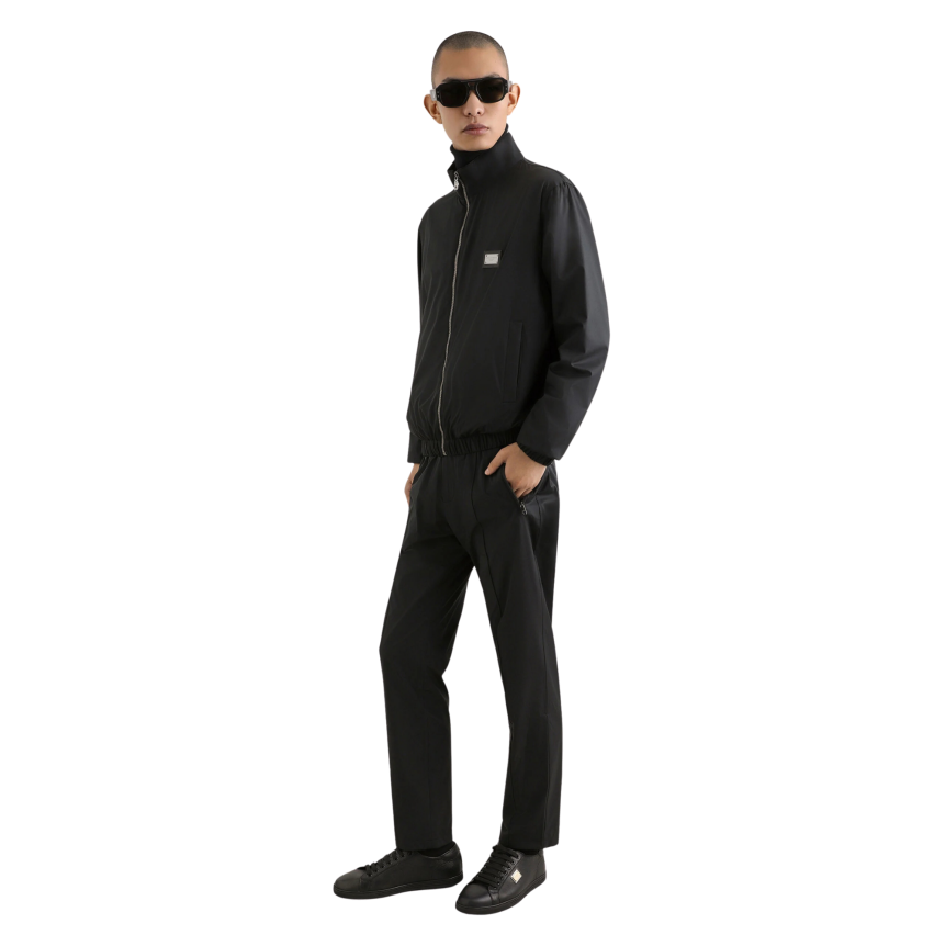 pantalon de jogging léger DOLCE & GABBANA en nylon noir taille élastique cordon