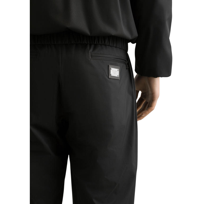 pantalon de jogging léger DOLCE & GABBANA en nylon noir taille élastique cordon
