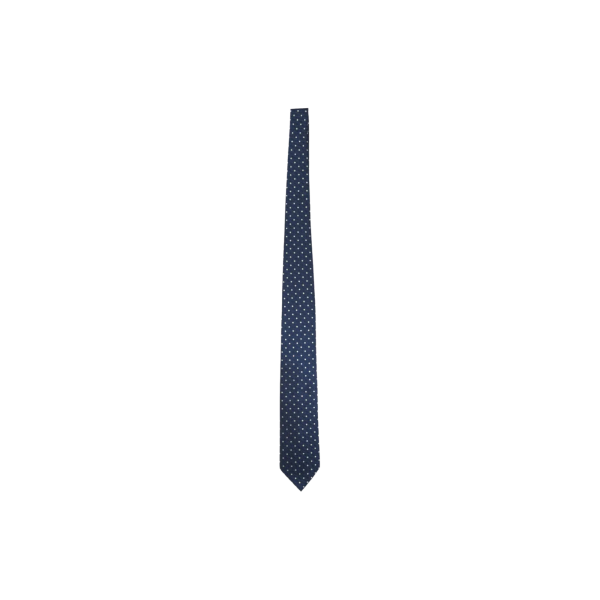 Cravate soie bleu motif pois