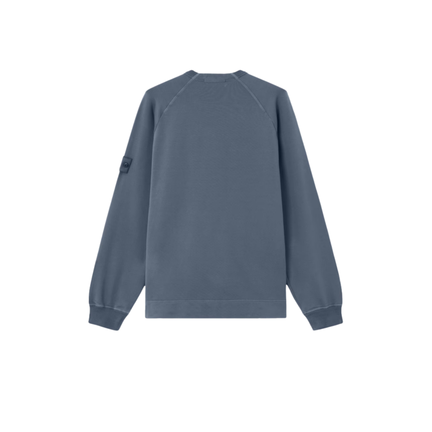 Sweat-shirt STONE ISLAND GHOST ras-du-cou coton bleu marine flammé