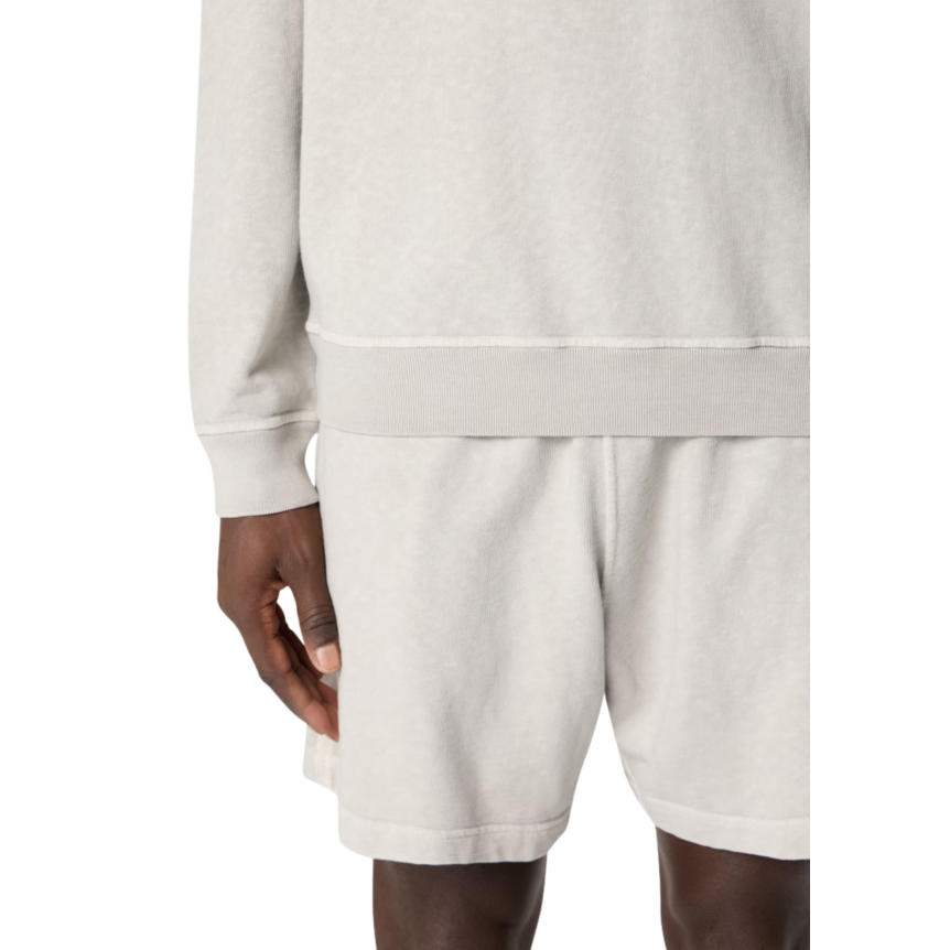 Sweat-shirt STONE ISLAND ras-du-cou coton flammé gris perle