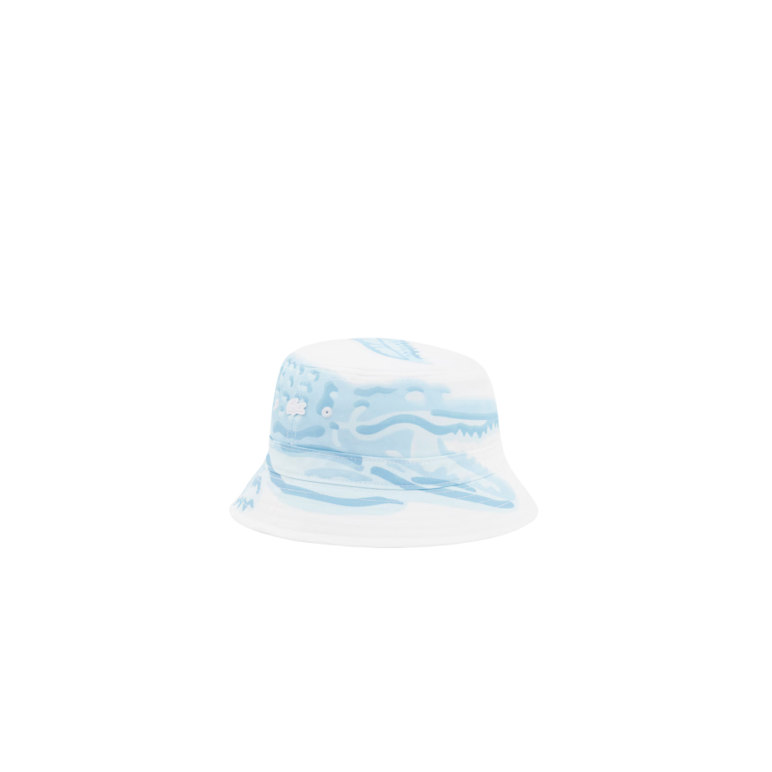 Bob blanc LACOSTE imprimé maxi crocodile bleu clair