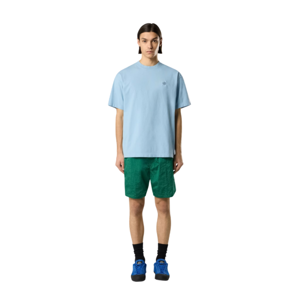 T-shirt STONE ISLAND manche courte jersey coton bio bleu ciel boussole dos
