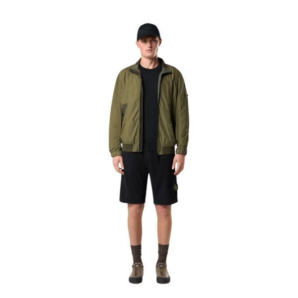 Short de jogging STONE ISLAND molleton coton bio noir poche cargo