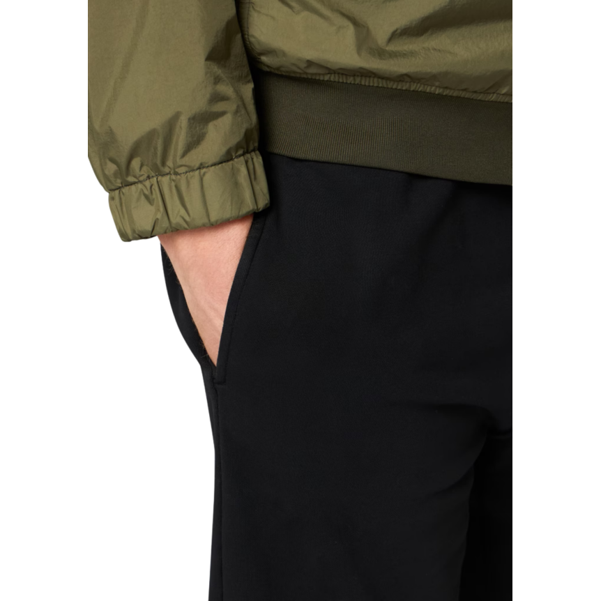 Short de jogging STONE ISLAND molleton coton bio noir poche cargo