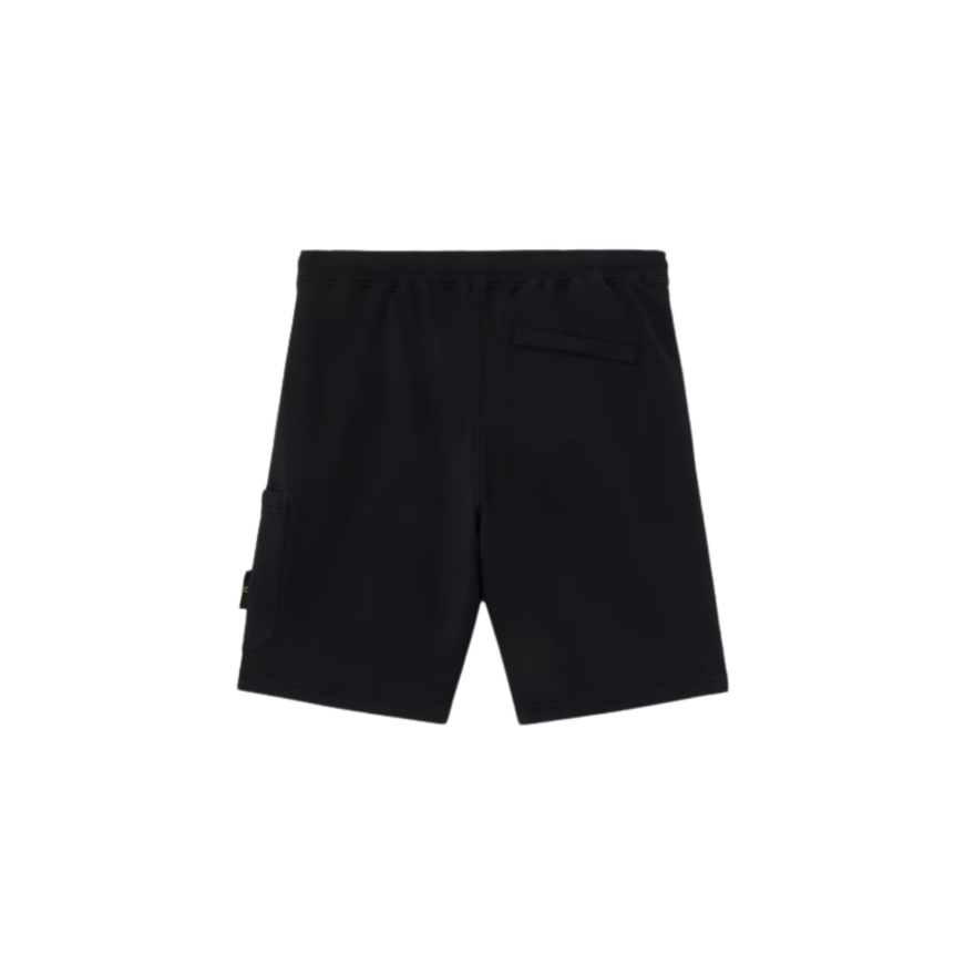 Short de jogging STONE ISLAND molleton coton bio noir poche cargo