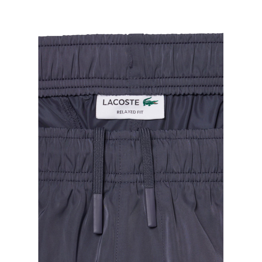 Pantalon de survêtement jogging LACOSTE relaxed fit gris anthracite liseret blanc