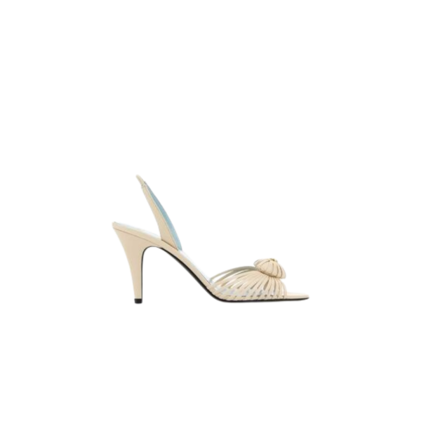 Sandales talon à bride arrière VALENTINO Valet Du Roi cuir beige coeur