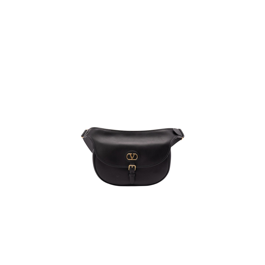 Sac VALENTINO Antibes ceinture besace cuir noir V logo bandoulière