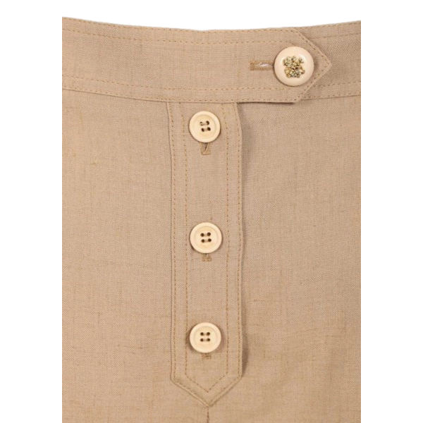 Short VALENTINO lin camel bouton doré gros revers