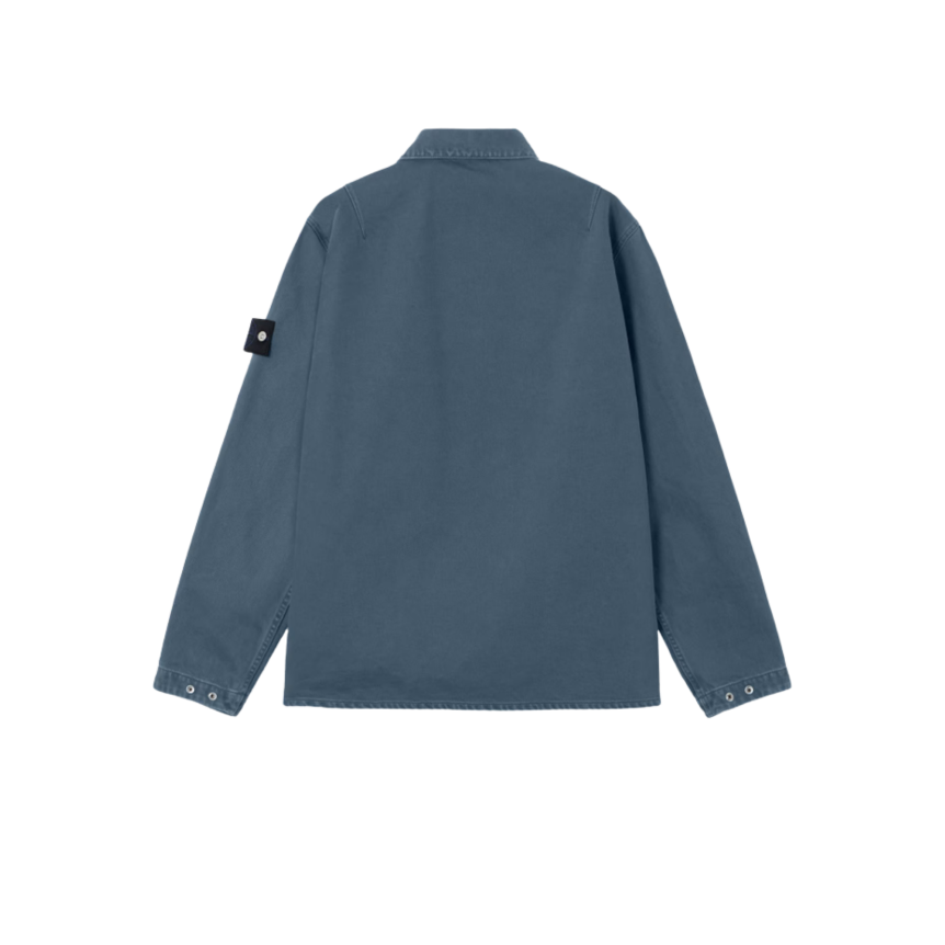 Surchemise bouton pression multi poches denim coton léger bleu indigo