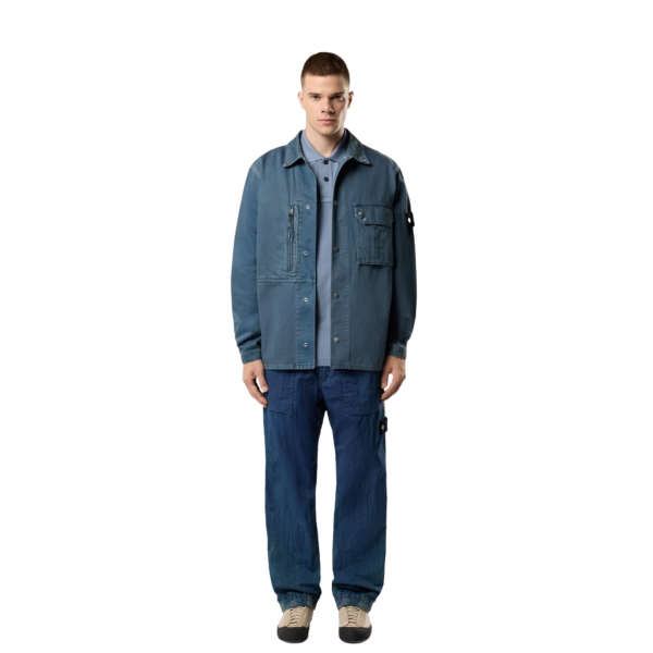 Pantalon ample STONE ISLAND nylon bleu jeans taille élastique cordon