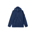 Blouson zippé à capuche Anorak nylon déperlant bleu jeans