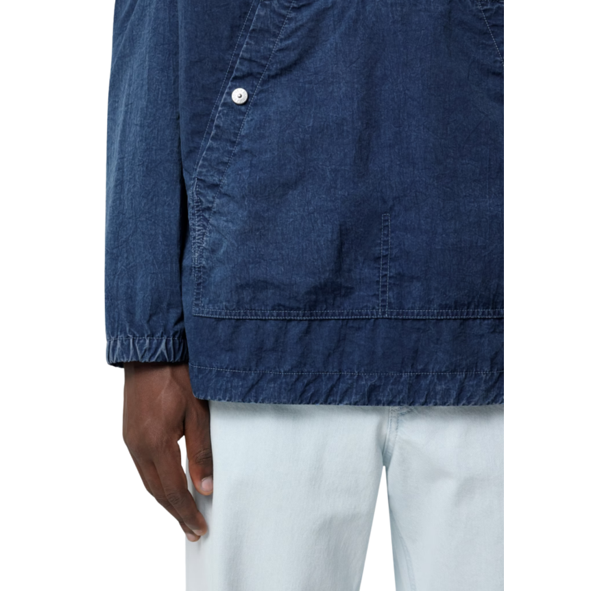 Blouson zippé à capuche STONE ISLAND Anorak nylon déperlant bleu jeans