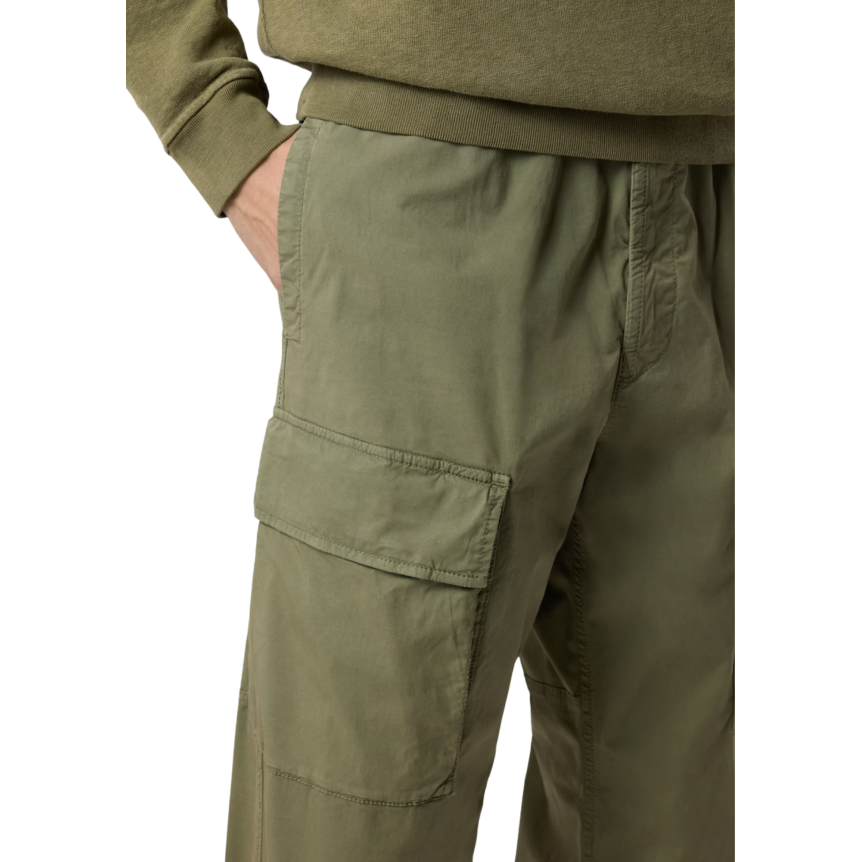 Pantalon cargo ample STONE ISLAND taille élastique sergé coton bio vert kaki