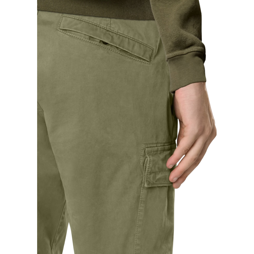 Pantalon cargo ample STONE ISLAND taille élastique sergé coton bio vert kaki