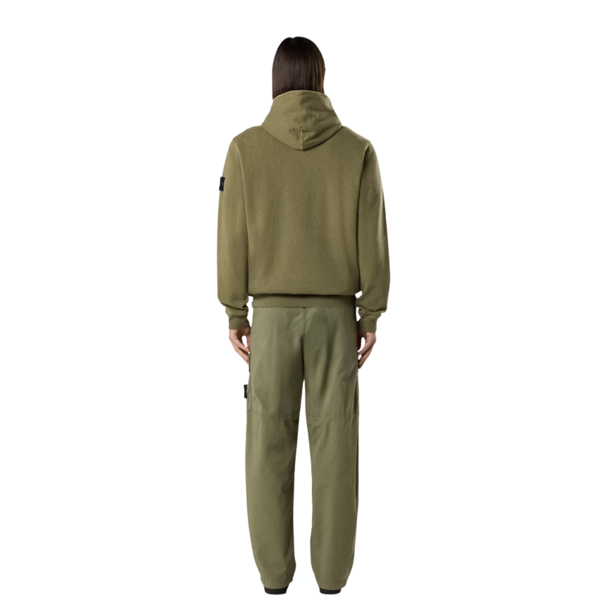 Pantalon cargo ample STONE ISLAND taille élastique sergé coton bio vert kaki