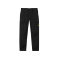 Pantalon cargo fuselé regular sergé coton extensible noir