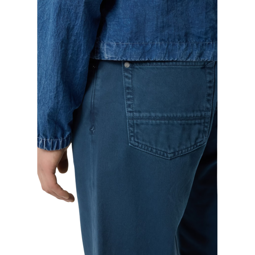Jean droit regular STONE ISLAND cinq poches coton denim léger bleu indigo