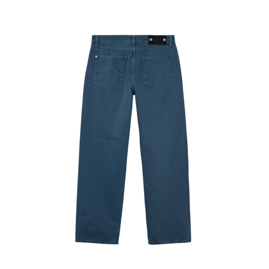 Jean droit regular STONE ISLAND cinq poches coton denim léger bleu indigo