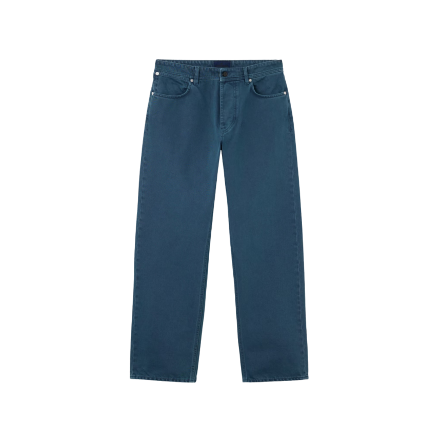 Jean droit regular STONE ISLAND cinq poches coton denim léger bleu indigo