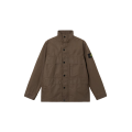 Veste saharienne toile de coton polyester enduite cire marron