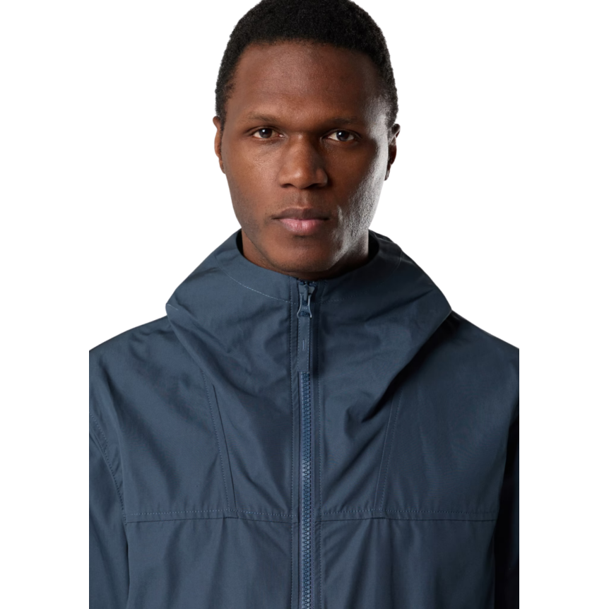 Veste à capuche STONE ISLAND en toile de coton bleu ardoise CANVAS Collection Ghost