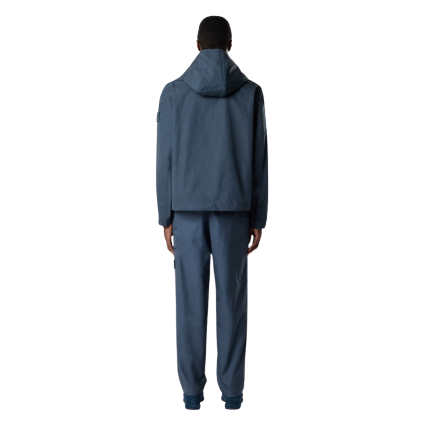 Veste à capuche STONE ISLAND en toile de coton bleu ardoise CANVAS Collection Ghost