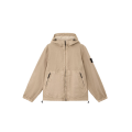 Veste à capuche zippée col montant nylon Panama beige sable