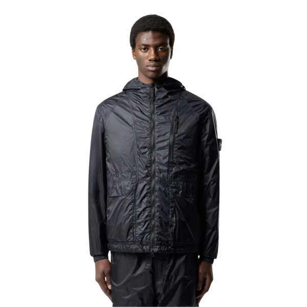 Veste à capuche zippée STONE ISLAND nylon ripstop CORDURA® bleu marine