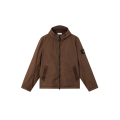 Veste à capuche zippée  nylon reps recyclé Crinkle marron