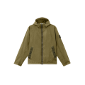 Veste à capuche zippée  nylon reps recyclé Crinkle vert kaki
