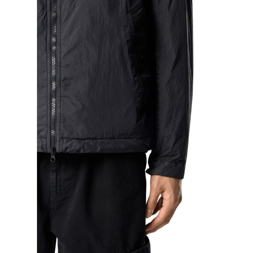 Veste à capuche zippée  STONE ISLAND nylon reps recyclé Crinkle noir