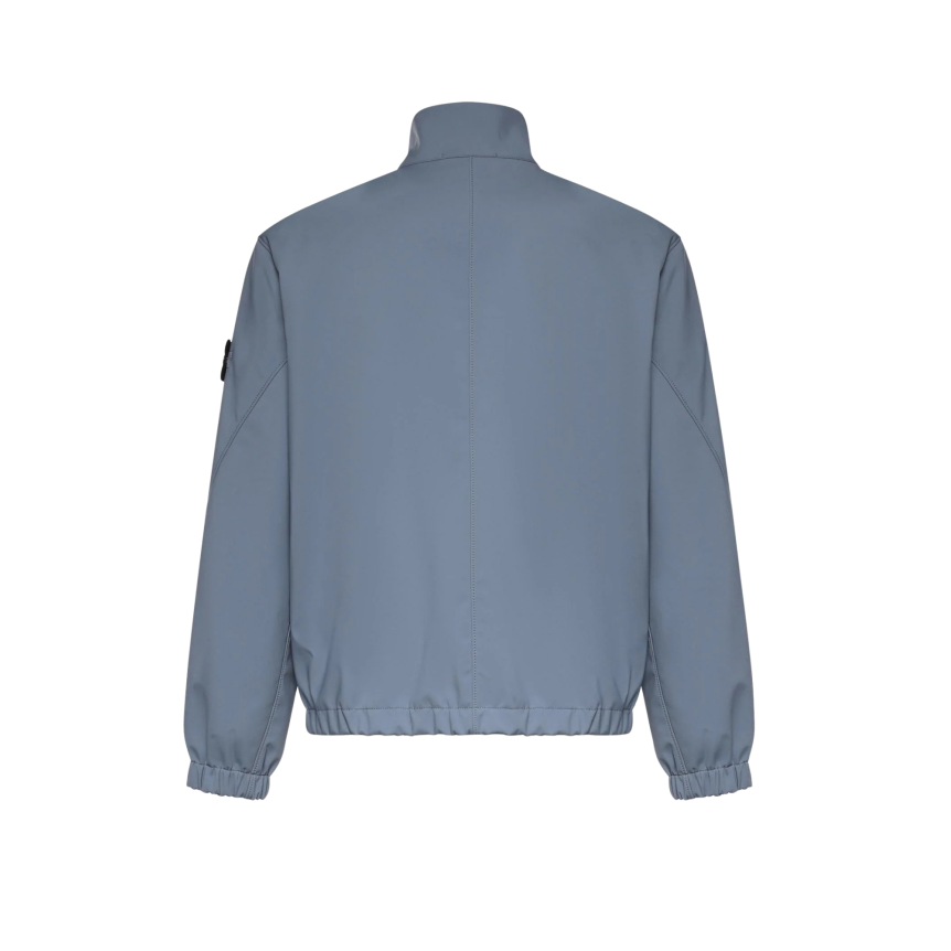Blouson zippé col montant STONE ISLAND Softshell nylon bleu jeans
