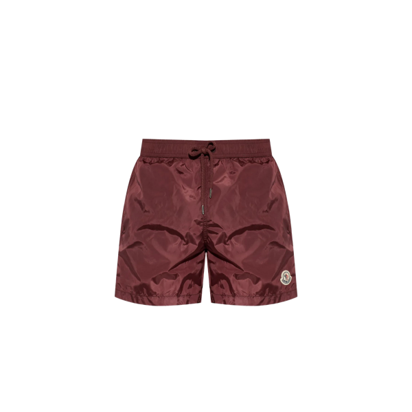Short de bain MONCLER nylon bordeaux logo