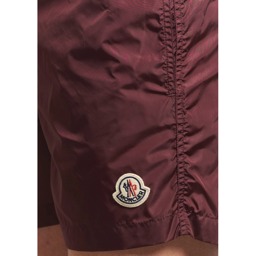 Short de bain MONCLER nylon bordeaux logo