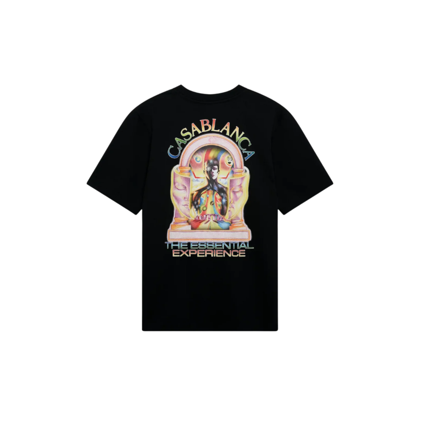 T‑shirt à manches courtes CASABLANCA coton noir Essential Experience L'Arche Logo