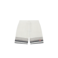 Short Tennis coton crochet blanc bande grise