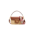Sac porté épaule Alltime raphia cuir grainé bandoulière ruban broderie Cherryfic