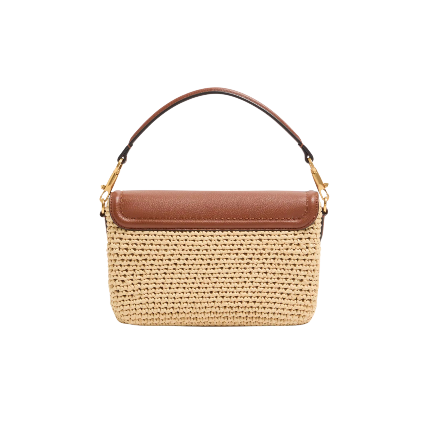 Sac porté épaule VALENTINO Alltime raphia cuir grainé bandoulière ruban broderie Cherryfic