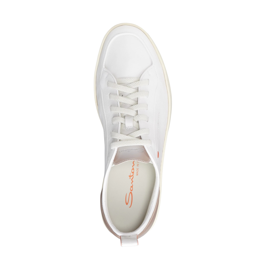 Basket basse sneaker SANTONI Off Duty cuir blanc